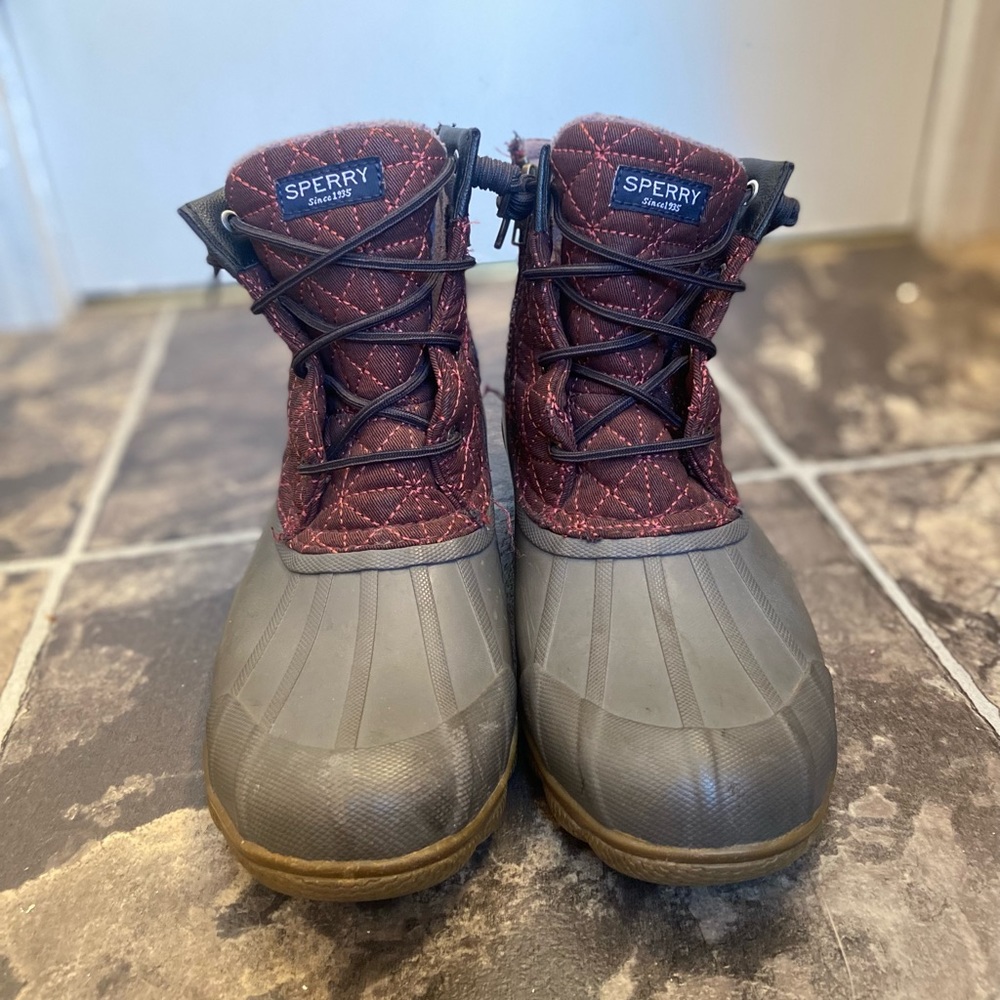 Burgundy Sperry Boots!